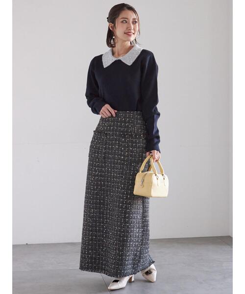 Te chichi（テチチ）の「ラメフェザーデコラカラーニット（ニット/セーター・レディース・ブラック/グレー/ネイビー・F）」の21枚目の写真