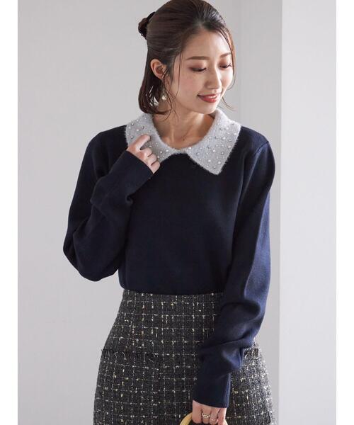 Te chichi（テチチ）の「ラメフェザーデコラカラーニット（ニット/セーター・レディース・ブラック/グレー/ネイビー・F）」の22枚目の写真