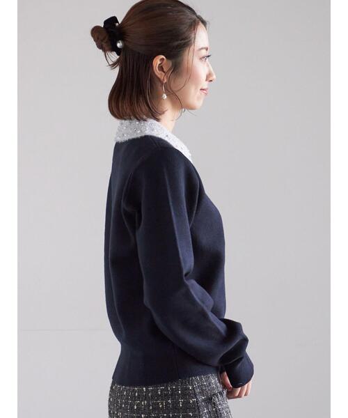 Te chichi（テチチ）の「ラメフェザーデコラカラーニット（ニット/セーター・レディース・ブラック/グレー/ネイビー・F）」の12枚目の写真