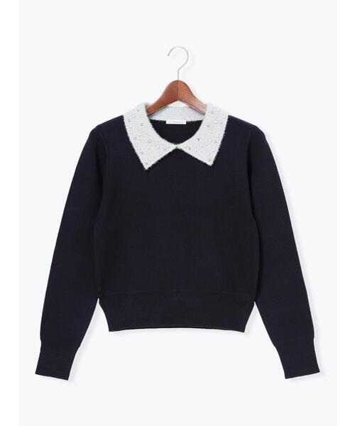 Te chichi（テチチ）の「ラメフェザーデコラカラーニット（ニット/セーター・レディース・ブラック/グレー/ネイビー・F）」の5枚目の写真