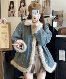 almo（アルモ）の「【LAMPOON】フェイクファーデニムジャケット（デニムジャケット）」