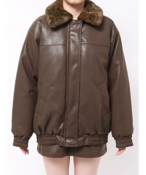 EMODA（エモダ）の「フェイクレザーブルゾン（ブルゾン・レディース・ブラック/ブラウン/ベージュ・MEDIUM/SMALL）」の21枚目の写真