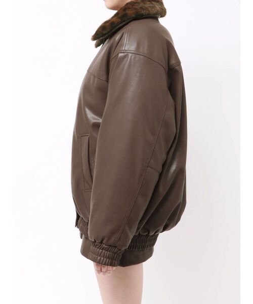 EMODA（エモダ）の「フェイクレザーブルゾン（ブルゾン・レディース・ブラック/ブラウン/ベージュ・MEDIUM/SMALL）」の20枚目の写真