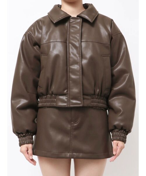 EMODA（エモダ）の「フェイクレザーブルゾン（ブルゾン・レディース・ブラック/ブラウン/ベージュ・MEDIUM/SMALL）」の17枚目の写真