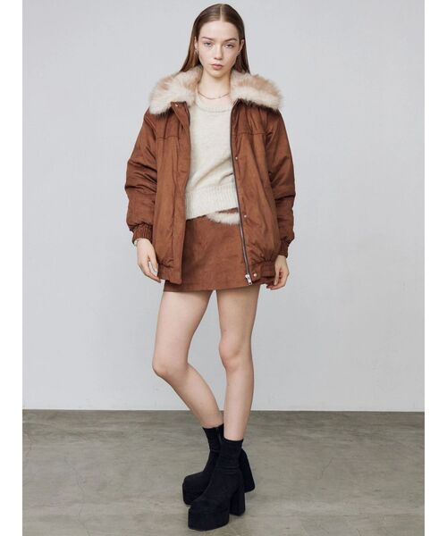 EMODA（エモダ）の「フェイクレザーブルゾン（ブルゾン・レディース・ブラック/ブラウン/ベージュ・MEDIUM/SMALL）」の13枚目の写真