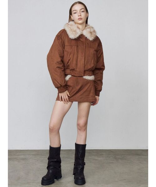 EMODA（エモダ）の「フェイクレザーブルゾン（ブルゾン・レディース・ブラック/ブラウン/ベージュ・MEDIUM/SMALL）」の15枚目の写真