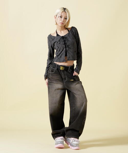 SIS(エスアイエス)の「SIS/エスアイエス/Studs Denim Pants(デニムパンツ・レディース・ブルー/ブラック・L/M)」の6枚目の写真
