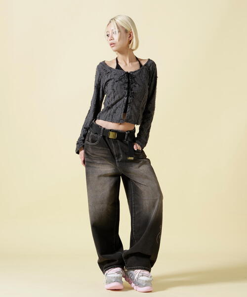 SIS(エスアイエス)の「SIS/エスアイエス/Studs Denim Pants(デニムパンツ・レディース・ブルー/ブラック・L/M)」の7枚目の写真