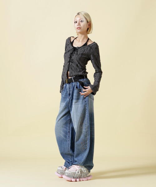 SIS(エスアイエス)の「SIS/エスアイエス/Studs Denim Pants(デニムパンツ・レディース・ブルー/ブラック・L/M)」の14枚目の写真