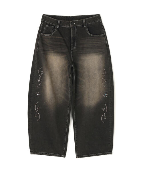 SIS(エスアイエス)の「SIS/エスアイエス/Studs Denim Pants(デニムパンツ・レディース・ブルー/ブラック・L/M)」の2枚目の写真
