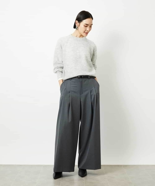 MICHEL KLEIN(ミッシェル・クラン)の「2タックワイドパンツ(その他パンツ・レディース・ライトベージュ/チャコールグレー・38)」の22枚目の写真