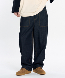 CONTROBANAL3（コントロバナレー）の「Low denim wide puttig pants [black]（デニムパンツ）」
