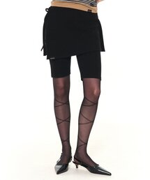 BIKER LAP SKIRT SHORTS (BLACK)