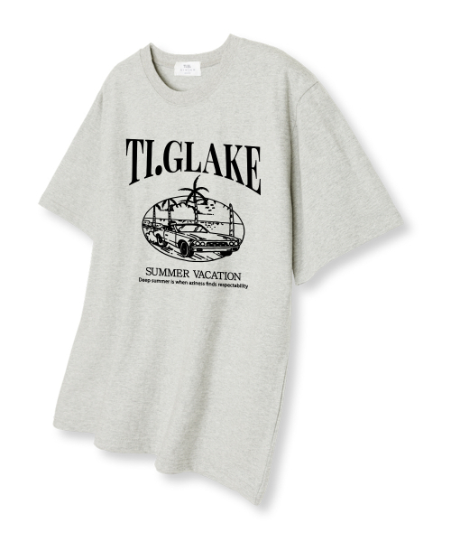 TI.GLAKE(ティーグレイク)の「オープンカー バケーション オーバーサイズ 半袖Tシャツ オートミール(Tシャツ/カットソー・レディース・その他・LARGE/X-LARGE/XX-LARGE)」の1枚目の写真