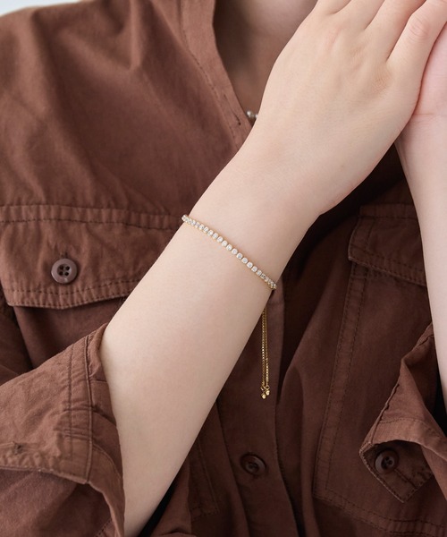 Phoebe（フィービィー）の「ラインストーンスライドテニスブレスレット（ブレスレット・レディース・イエローゴールド/シルバー・FREE）」の4枚目の写真