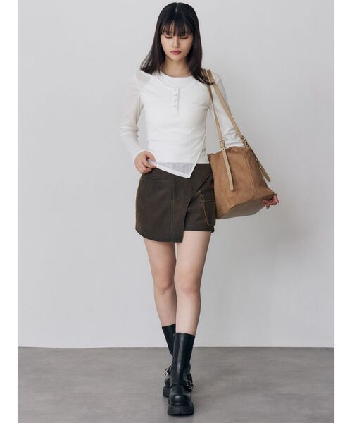 MURUA（ムルーア）の「レクタングルボストンバッグ（ボストンバッグ・レディース・ベージュ/ブラック・FREE）」の6枚目の写真