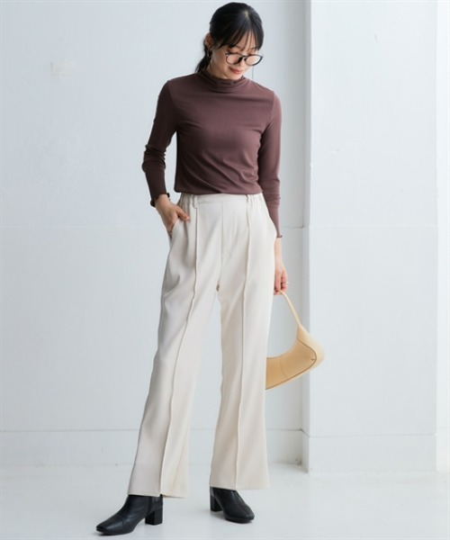 nissen（ニッセン）の「裾フレアパンツ＜大きいサイズ有＞（その他パンツ・レディース・ライトベージュ/グリーン/ブラック・S/M/L/LL/3L）」の3枚目の写真