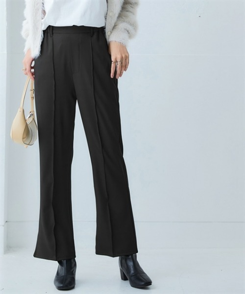 nissen（ニッセン）の「裾フレアパンツ＜大きいサイズ有＞（その他パンツ・レディース・ライトベージュ/グリーン/ブラック・S/M/L/LL/3L）」の2枚目の写真