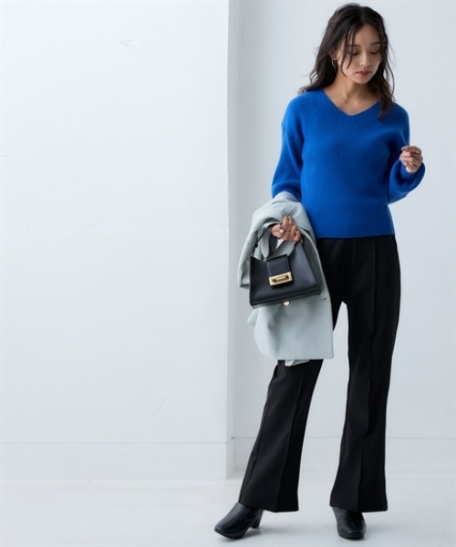 nissen（ニッセン）の「裾フレアパンツ＜大きいサイズ有＞（その他パンツ・レディース・ライトベージュ/グリーン/ブラック・S/M/L/LL/3L）」の9枚目の写真