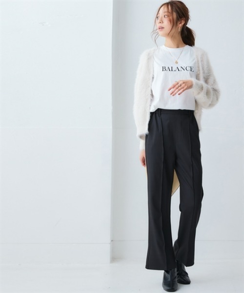 nissen（ニッセン）の「裾フレアパンツ＜大きいサイズ有＞（その他パンツ・レディース・ライトベージュ/グリーン/ブラック・S/M/L/LL/3L）」の14枚目の写真