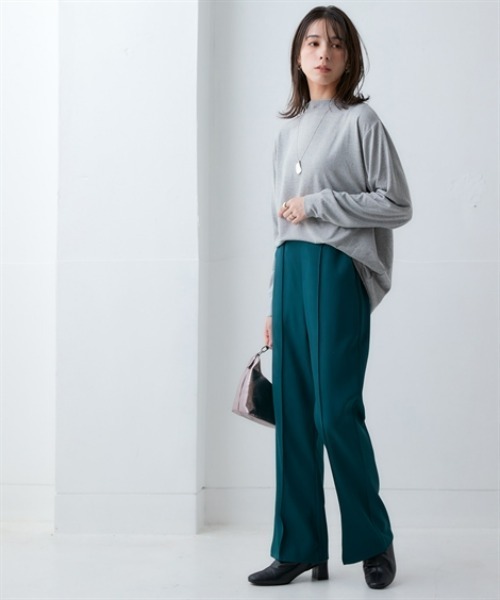 nissen（ニッセン）の「裾フレアパンツ＜大きいサイズ有＞（その他パンツ・レディース・ライトベージュ/グリーン/ブラック・S/M/L/LL/3L）」の6枚目の写真