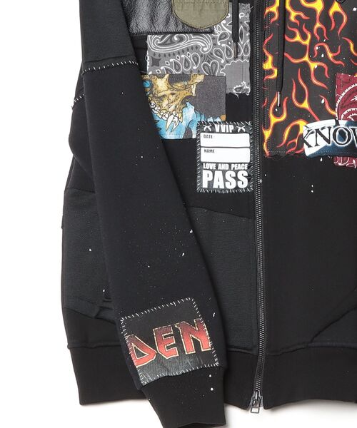 roarguns(ロアーガンズ)の「OVERDESIGN REMAKE ZIP HOODIE OD14(パーカー・メンズ・ブラック・2)」の7枚目の写真