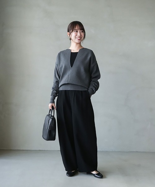 solamonat poche(ソラモナポッシェ)の「ウール カーヴィーパンツ(その他パンツ・レディース・グレー/ハウンドトゥース/チェック/Black・2/1/0)」の19枚目の写真