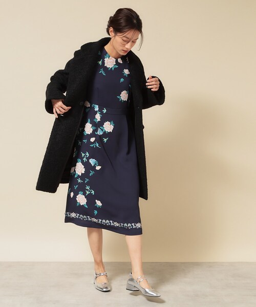 Sunauna（スーナウーナ）の「【SS～L】オリエンタルプリントワンピース（ワンピース・レディース・ネイビー系1/ベージュ系その他4/ネイビー系/グリーン系2/ブルー系5/ピンク系5・34/40/38/36）」の22枚目の写真