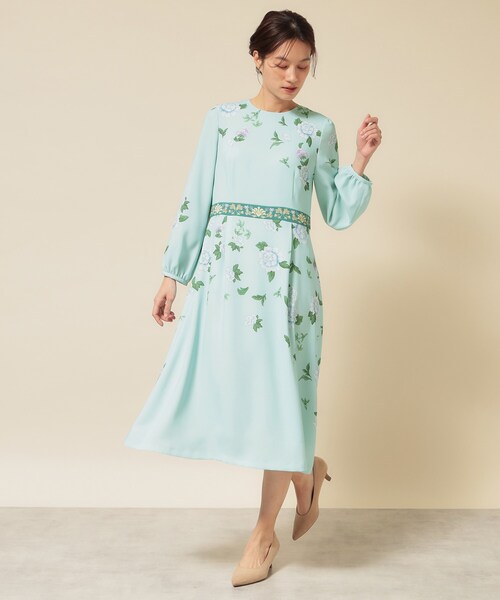 Sunauna（スーナウーナ）の「【SS～L】オリエンタルプリントワンピース（ワンピース・レディース・ネイビー系1/ベージュ系その他4/ネイビー系/グリーン系2/ブルー系5/ピンク系5・34/40/38/36）」の19枚目の写真