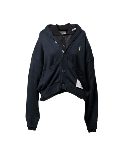 Maison MIHARA YASUHIRO(メゾンミハラヤスヒロ)の「Layered Knit Cardigan(カーディガン/ボレロ・レディース・ホワイト/ブラック・36/38)」の2枚目の写真