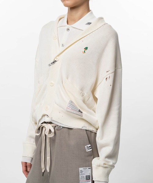 Maison MIHARA YASUHIRO(メゾンミハラヤスヒロ)の「Layered Knit Cardigan(カーディガン/ボレロ・レディース・ホワイト/ブラック・36/38)」の10枚目の写真
