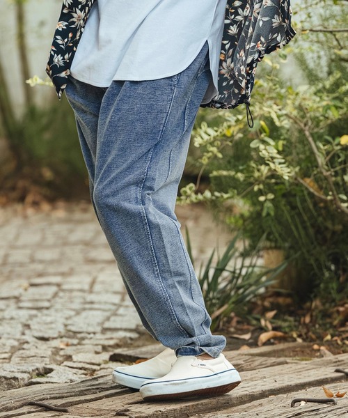 CAMBIO（カンビオ）の「mp14464- Chemical Wash Indigo Tuck Sweat  Pants スウェットパンツ(CMP-261-001)（スウェットパンツ・メンズ・インディゴブルー/ケミカルウォッシュ・L/M/S）」の12枚目の写真