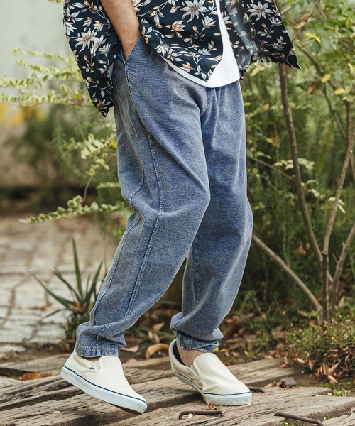 CAMBIO（カンビオ）の「mp14464- Chemical Wash Indigo Tuck Sweat  Pants スウェットパンツ(CMP-261-001)（スウェットパンツ・メンズ・インディゴブルー/ケミカルウォッシュ・L/M/S）」の14枚目の写真