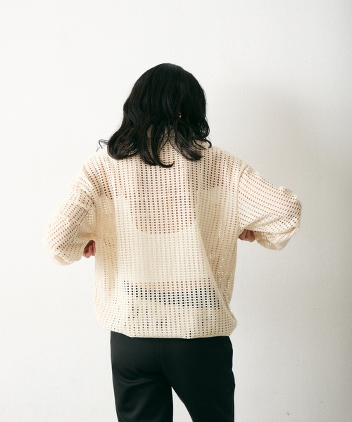 Lutim by u(ルチバイユー)の「メッシュ2WAYシルエットポロトップス(Tシャツ/カットソー・レディース・ブラック/ナチュラル/ブラック系その他・FREE)」の17枚目の写真