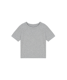 Lace tag crop tee - gray