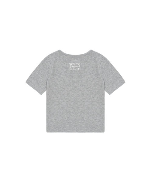 SALAD BAGUNI(サラダバグニ)の「Lace tag crop tee - gray(Tシャツ/カットソー・レディース・その他・FREE)」の2枚目の写真