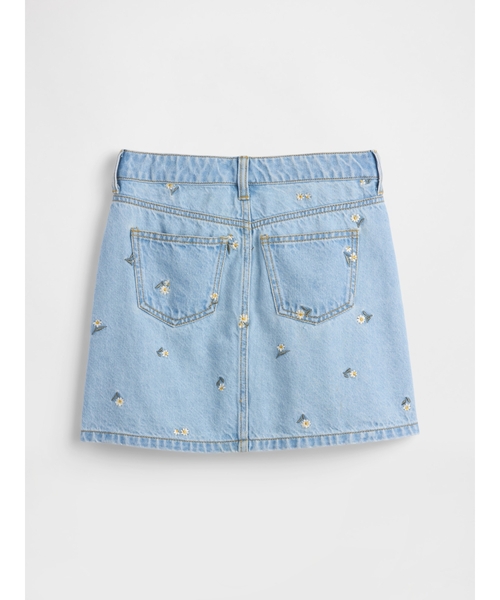 GAP（ギャップ）の「刺しゅう デニムスカート (キッズ)（スカート・キッズ・マルチ・130cm/140cm/160cm/155cm/150cm/120cm）」の2枚目の写真