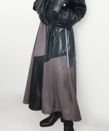 CRYSTAL BALL | スエードコンビレザースカート(スカート)