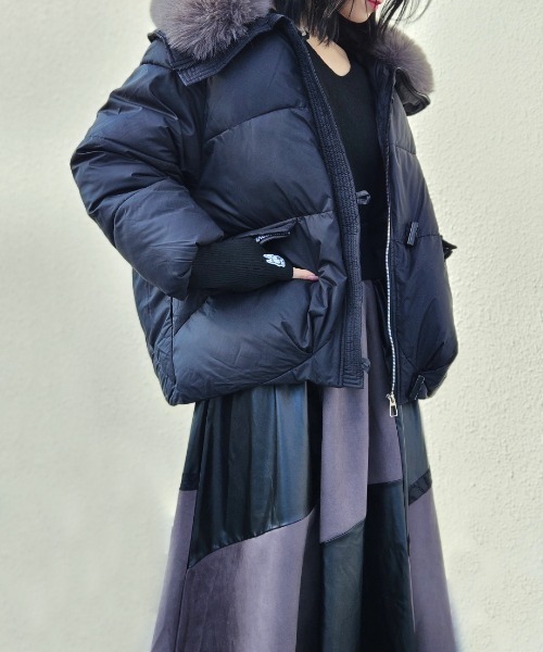 CRYSTAL BALL(クリスタルボール)の「スエードコンビレザースカート(スカート・レディース・ブラック・FREE)」の9枚目の写真