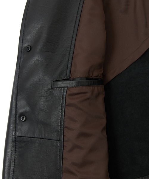 MEN'S BIGI（メンズビギ）の「ライトラムレザー カバーオールブルゾン（ブルゾン・メンズ・ブラック・02/03/04）」の8枚目の写真