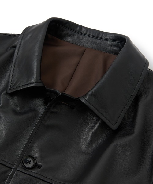 MEN'S BIGI（メンズビギ）の「ライトラムレザー カバーオールブルゾン（ブルゾン・メンズ・ブラック・02/03/04）」の2枚目の写真