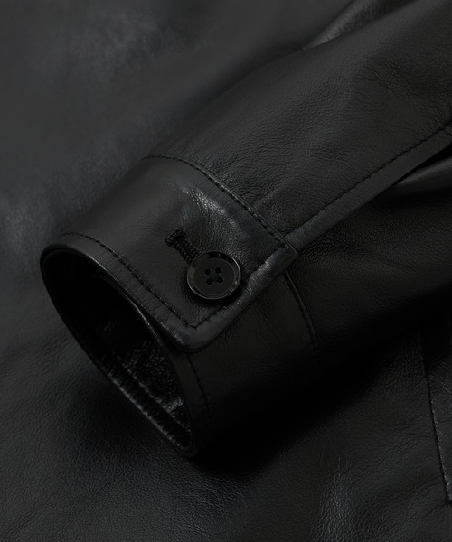 MEN'S BIGI（メンズビギ）の「ライトラムレザー カバーオールブルゾン（ブルゾン・メンズ・ブラック・02/03/04）」の5枚目の写真