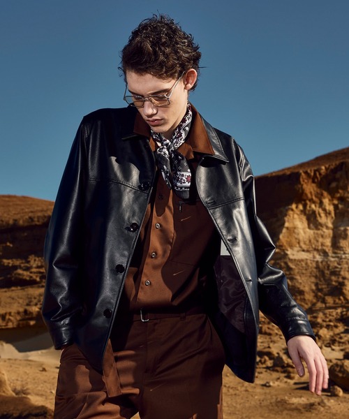 MEN'S BIGI（メンズビギ）の「ライトラムレザー カバーオールブルゾン（ブルゾン・メンズ・ブラック・02/03/04）」の10枚目の写真