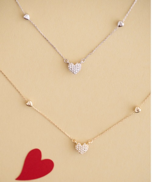 CELFORD（セルフォード）の「ハートパヴェビジューネックレス（ネックレス・レディース・ゴールド/シルバー・F）」の2枚目の写真