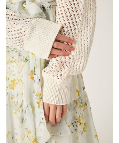 FRAY I.D(フレイアイディー)の「リネンコットンニットボレロカーディガン(カーディガン/ボレロ・レディース・ホワイト/グリーン/ネイビー・F)」の13枚目の写真