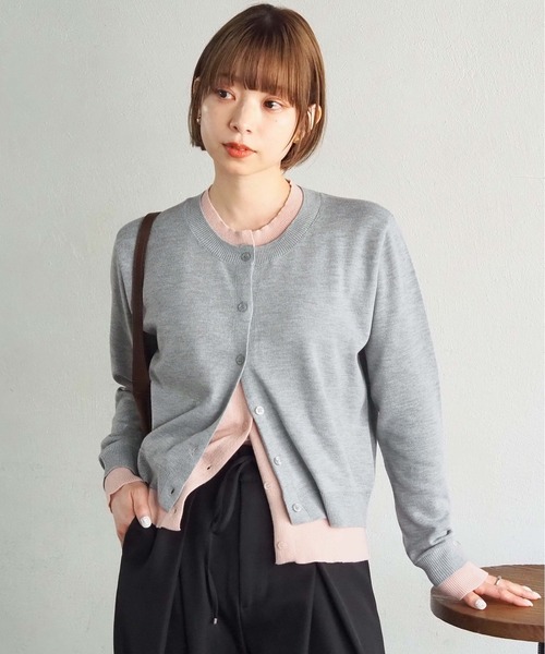 tiptop（ティップトップ）の「配色レイヤードクルーネックカーディガン（カーディガン/ボレロ・レディース・ネイビー/チャコールグレー/グレー/レッド・FREE）」の19枚目の写真