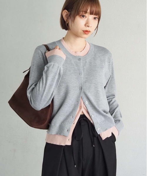 tiptop（ティップトップ）の「配色レイヤードクルーネックカーディガン（カーディガン/ボレロ・レディース・ネイビー/チャコールグレー/グレー/レッド・FREE）」の21枚目の写真