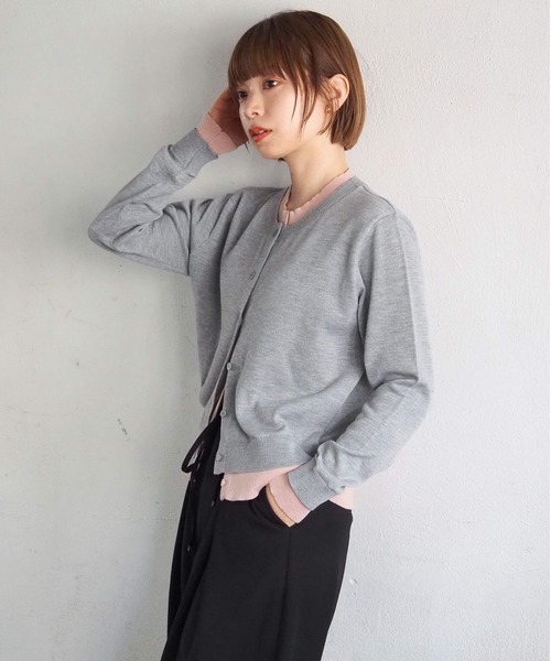 tiptop（ティップトップ）の「配色レイヤードクルーネックカーディガン（カーディガン/ボレロ・レディース・ネイビー/チャコールグレー/グレー/レッド・FREE）」の22枚目の写真