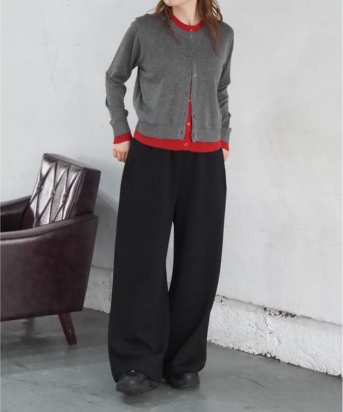 tiptop（ティップトップ）の「配色レイヤードクルーネックカーディガン（カーディガン/ボレロ・レディース・ネイビー/チャコールグレー/グレー/レッド・FREE）」の10枚目の写真