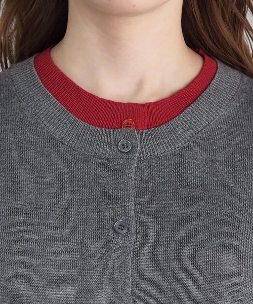 tiptop（ティップトップ）の「配色レイヤードクルーネックカーディガン（カーディガン/ボレロ・レディース・ネイビー/チャコールグレー/グレー/レッド・FREE）」の15枚目の写真